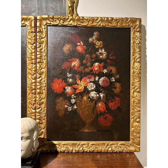 Still Life, 1600s, Oil on Canvas, Framed, Set of 2 For Sale - Image 3 of 9