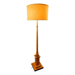 Floor Lamp with Cherrywood Base For Sale