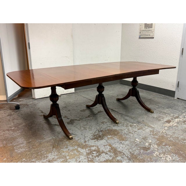 Wood Duncan Phyfe Style Drop Leaf Dining Table, Vintage For Sale - Image 7 of 12