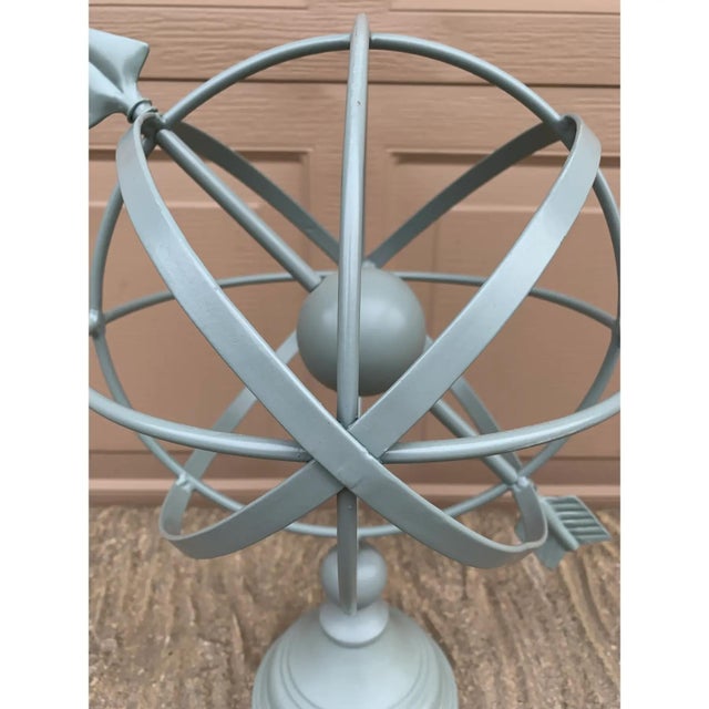 Vintage French Country Gray Iron Garden Armillary Sundial For Sale In South Bend - Image 6 of 11