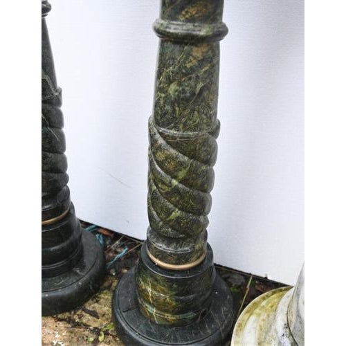 Italian Marble Pedestals, Set of 2 For Sale - Image 3 of 15