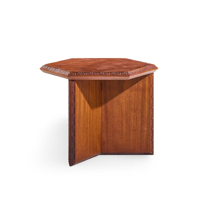 Mid-Century Modern Frank Lloyd Wright for Henredon Mid Century Mahogany Taliesin Side End Table For Sale - Image 3 of 9