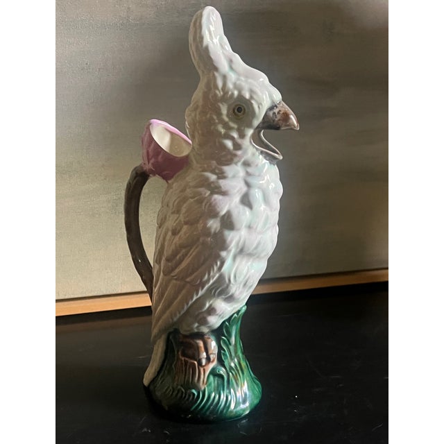 Vintage Mottahedeh Parrot Majolica Pitcher For Sale In San Francisco - Image 6 of 9
