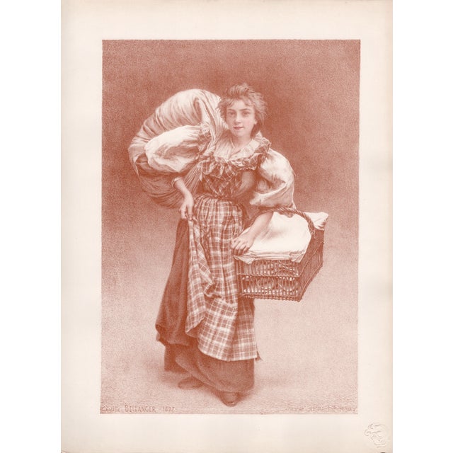 Camille Bellanger, La Blanchisseuse, 1898, Lithograph on Paper For Sale - Image 10 of 10
