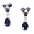 White 14 Karat White Gold and Blue Sapphire Drop Earrings 0.02 Total Diamond Weight, A Pair For Sale - Image 8 of 11