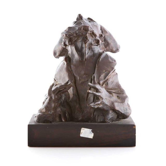 David Aronson, Judaica Bronze Sculpture "Rabbi" Figure Jewish American Boston Figural Modernist For Sale - Image 9 of 18