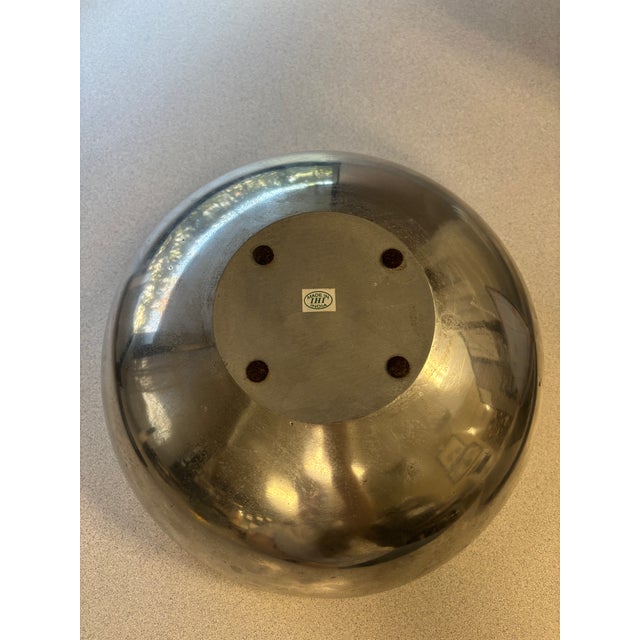 Sculptural Silver-Tone Metal Decorative Bowl For Sale - Image 4 of 5