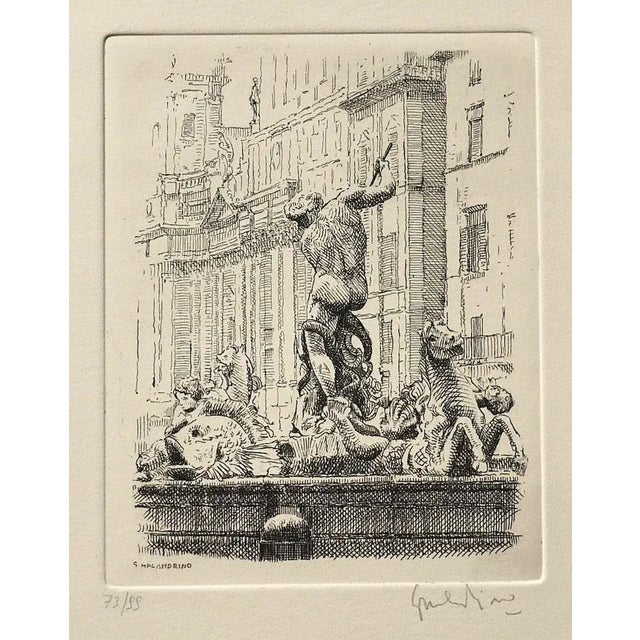 Navona Square, The Triton Fountain - Rome is an original artwork realized by Giuseppe Malandrino. Original print in...