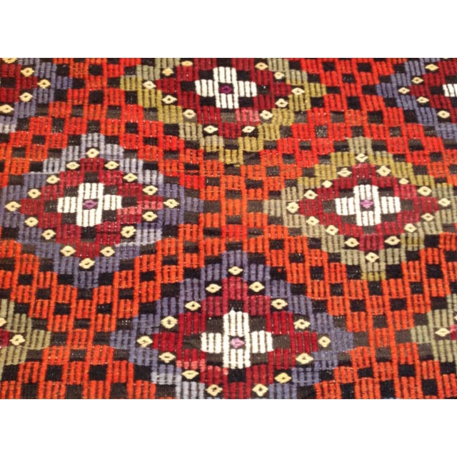 1960s Vintage Handwoven Turkish Kilim Rug - 6' X 9'4", X For Sale - Image 5 of 8