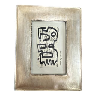 Contemporary Original Wayne Cunningham Abstract Marker Drawing in Tabletop Frame For Sale
