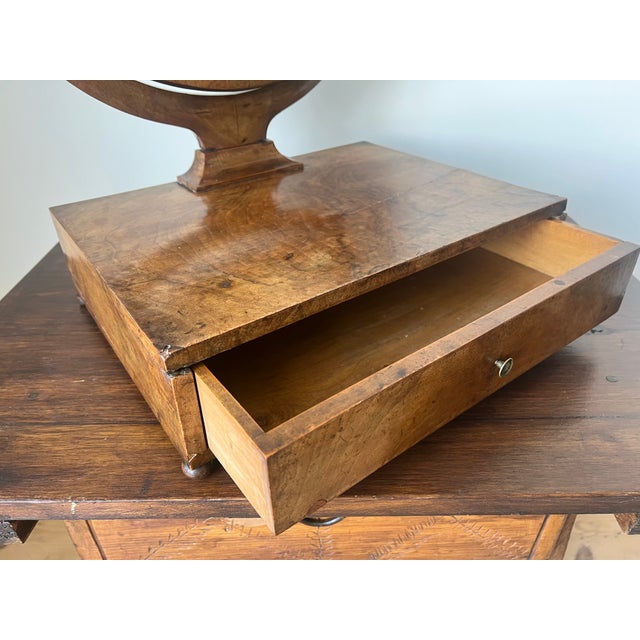 Antique French Walnut Dressing Table Mirror with Drawer, 1890s For Sale - Image 12 of 18