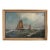 Antique Oil Painting Dutch Marine Seascape Sailing Boats Coastal Scene Unsigned For Sale