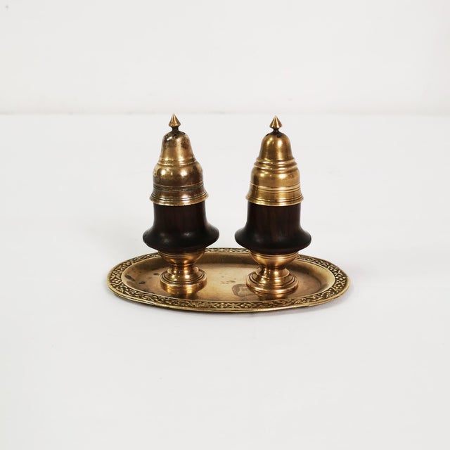 Vintage Danish Spice Set in Brass and Rosewood, 1950s, Set of 3 For Sale - Image 13 of 14