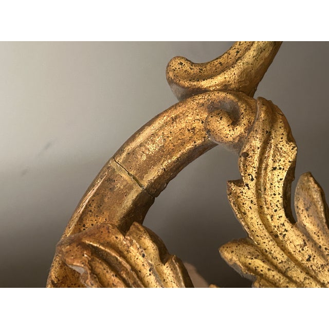 Vintage Italian Carved Giltwood Mirror For Sale In Kansas City - Image 6 of 7