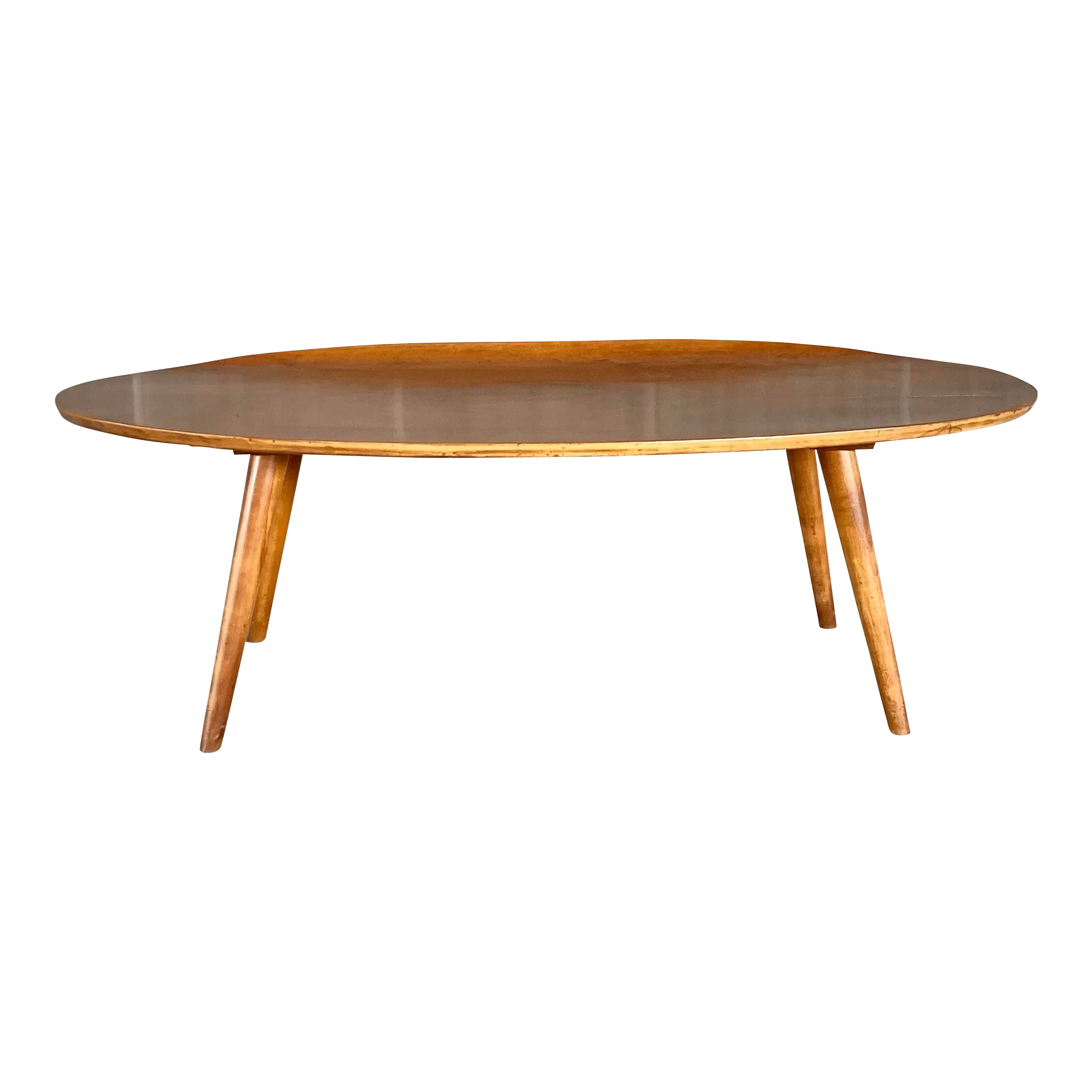 Vintage MCM Conant Ball Surfboard Coffee Table | Chairish