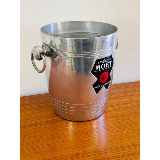 Vintage Silvered Metal Moet & Chandon Champagne Bucket by Argit, 1950s For Sale - Image 11 of 18