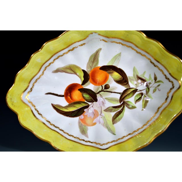Late 18th Century Derby Porcelain Yellow-Ground Botanical Dish, "Orange Tree", Pattern 216 For Sale In Philadelphia - Image 6 of 7
