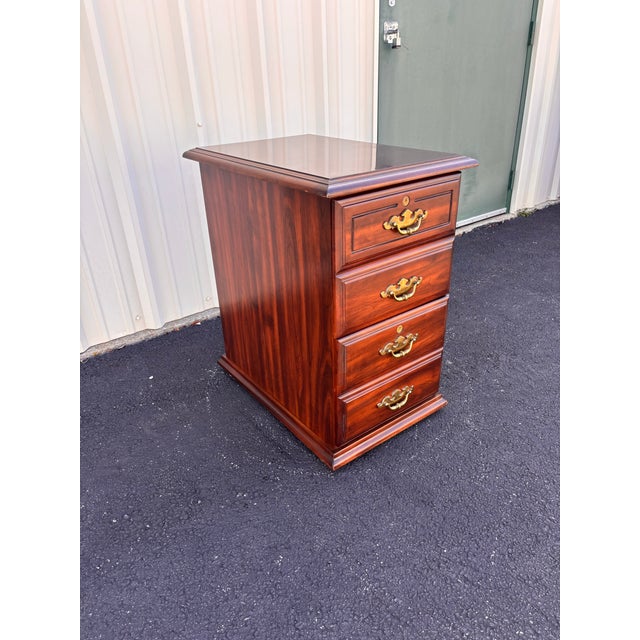 Two-Drawer Cherry Chippendale Style Filing Cabinet For Sale - Image 11 of 12