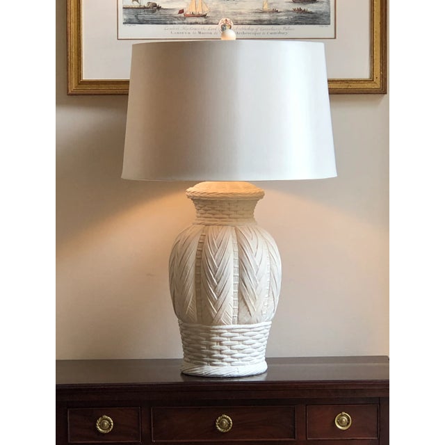 Mid 20th Century Vintage Palm Beach Regency Style Plaster Table Lamp For Sale - Image 5 of 13