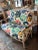 1970s Vintage Boho Floral Colorful Settee With White Wooden Base For Sale In Atlanta - Image 6 of 11