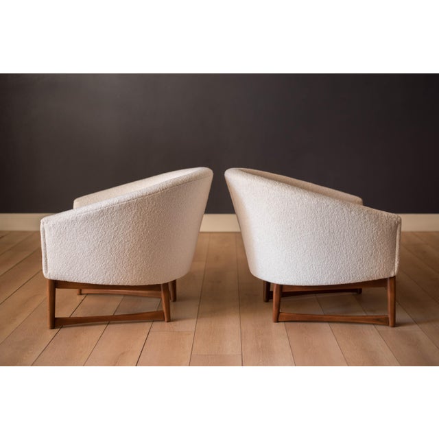 Pair of Barrel Boucle Tub Chairs by Lawrence Peabody for Richardson