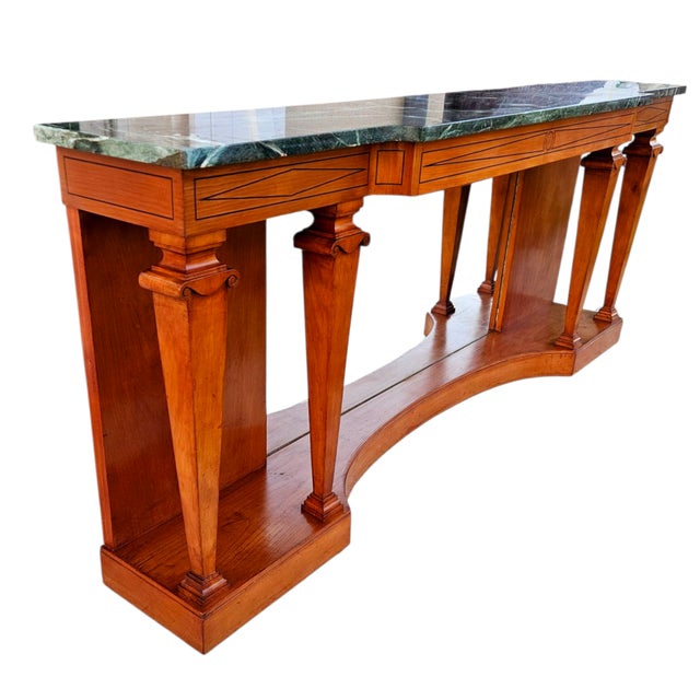 Large Neoclassical Console Table with Mirrored Back, 1940 For Sale - Image 10 of 18