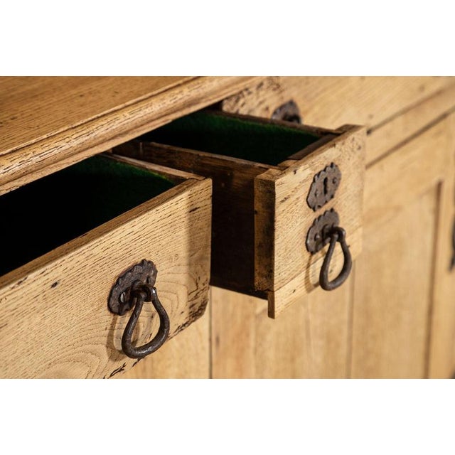Large 19th Century English Bleached Oak Dresser For Sale - Image 11 of 18