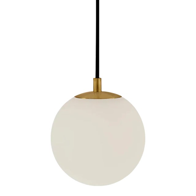 Matt Opal With Brushed Brass Metalwork Feature Pendants - Small For Sale