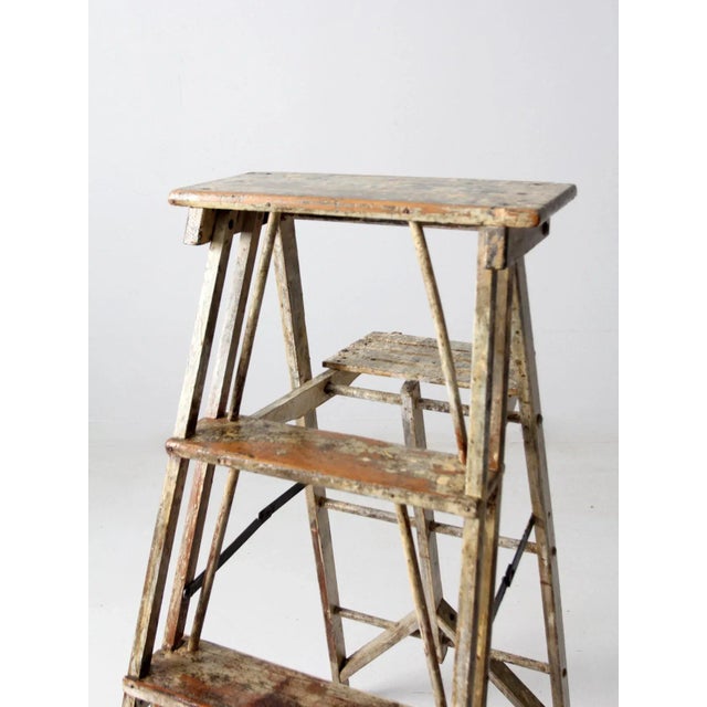 Antique Wooden Ladder For Sale - Image 4 of 13