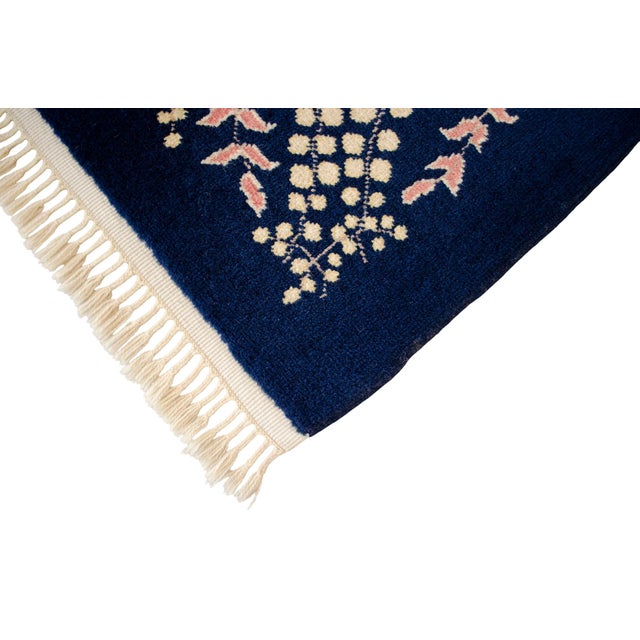 1980s Handmade Rug Blue Turkish Rug - 6'6" X 9'1" For Sale - Image 12 of 18