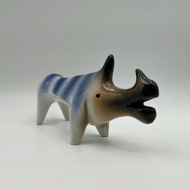 Handmade Ceramic Rhinoceros Sculpture by Roberto Rigon, 1970s For Sale - Image 4 of 11