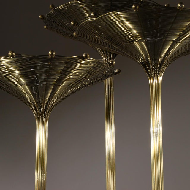 Brass Papyrus Floor Lamp by Nucci Valsecchi, Italy, 1970s For Sale - Image 13 of 18