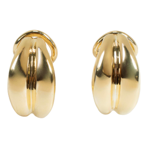 Ladies Tiffany & Co. 18k Yellow Gold Small Omega Shrimp Huggies Clip on Earrings, A Pair