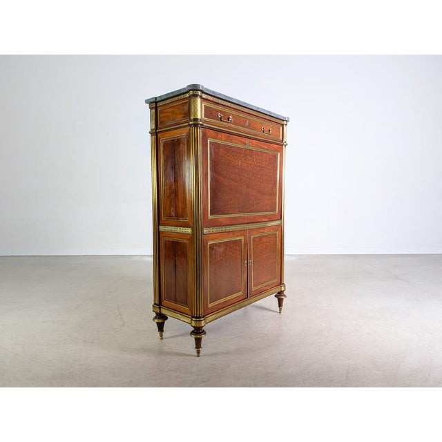 Louis XVI Chest of Drawers with Secretary in Mahogany and Brass For Sale - Image 11 of 16