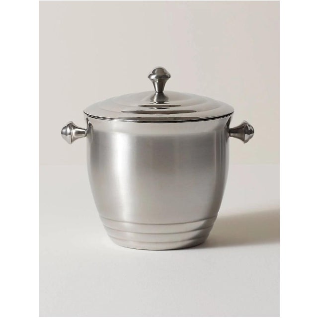 Traditional Lenox Tuscany Stainless Steel Insulated Ice Bucket For Sale - Image 3 of 5