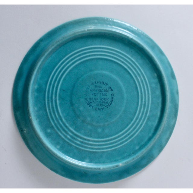Pair of 1939 World's Fair Capital & Labor Turquoise Souvenir Ceramic Plates For Sale - Image 11 of 12