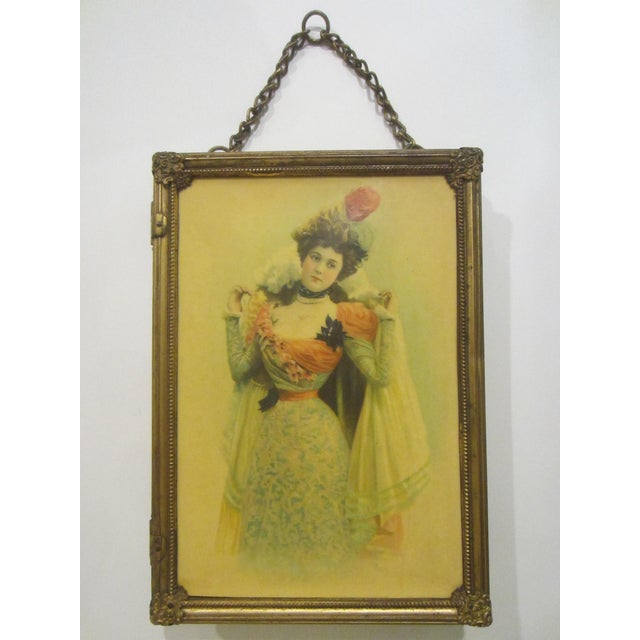 Art Deco Triptych Bronze Pictorial Beveled Boudoir Folding Mirror For Sale - Image 10 of 13