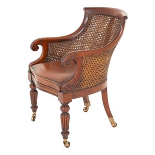 Regency Revival Desk Chair in Mahogany, 1920s For Sale