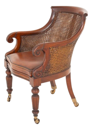 Regency Revival Desk Chair in Mahogany, 1920s