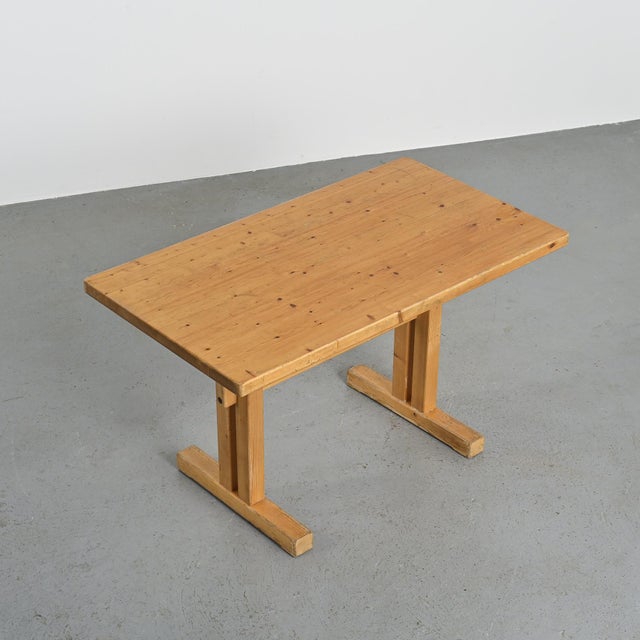 Pine Dining Table by Charlotte Perriand for Les Arcs, France, 1970s For Sale - Image 10 of 12