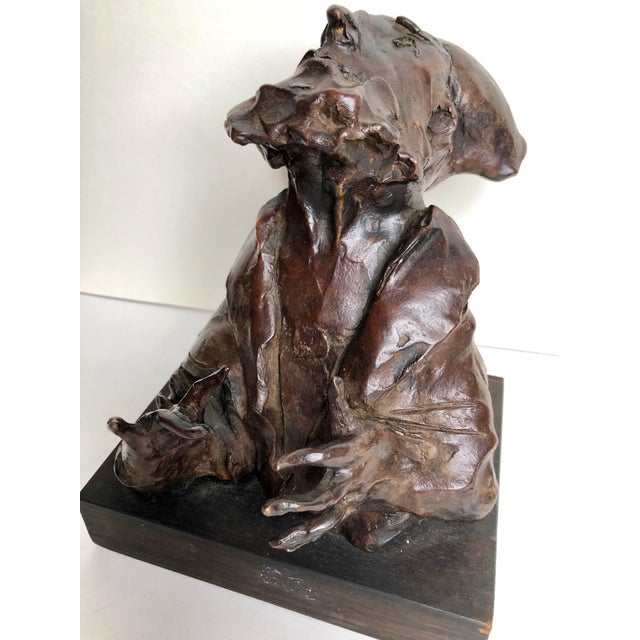 David Aronson, Judaica Bronze Sculpture "Rabbi" Figure Jewish American Boston Figural Modernist For Sale - Image 15 of 18