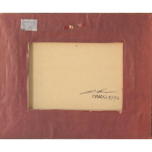 Gold Paris Café Au Vieux Montmartre, 1994, Oil on Canvas For Sale - Image 8 of 13