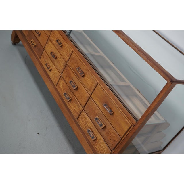 Antique British Oak Haberdashery Cabinet, 1930s For Sale - Image 10 of 18