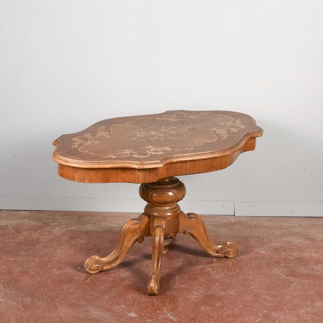Vintage Inlaid Low Biscotti Shaped Coffee Table For Sale - Image 6 of 18