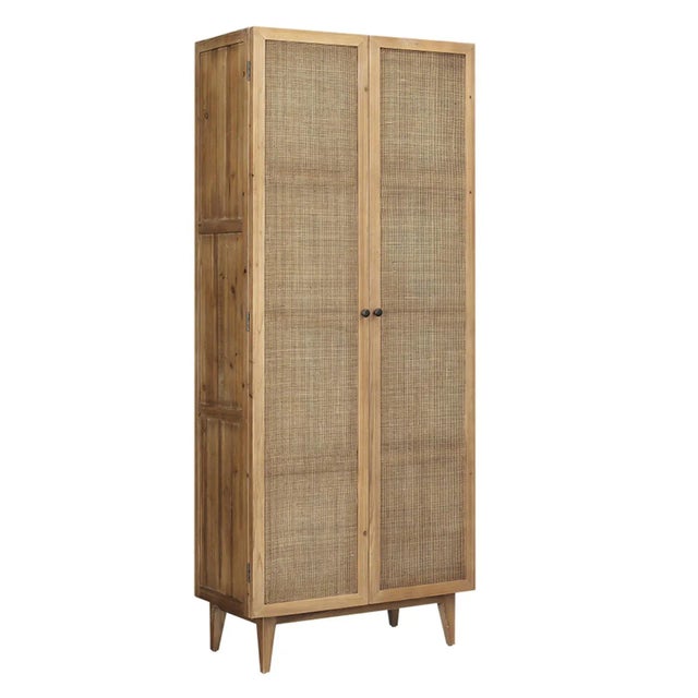 Honey Pine & Cane Storage Chairish