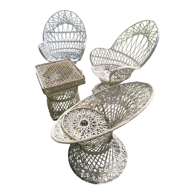 Vintage Mid-Century Spun Fiberglass Patio Set, Four Pieces, Attributed to Russell Woodard For Sale