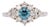Blue Diamond Ring With Earth Mined Diamond Accents: Solid 14k Gold, Round 4mm, Size 6.75 For Sale