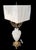 Hollywood Regency Vintage Huge Marbro Style Porcelain Urn Candleabra Style Raised Leaf Brass Table Lamp For Sale - Image 3 of 12