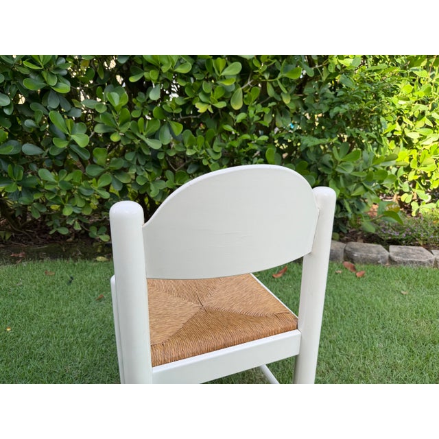 Vintage Hank Loewenstein Padova Italian Rush Seat Dining Chair in White Lacquer For Sale - Image 11 of 11