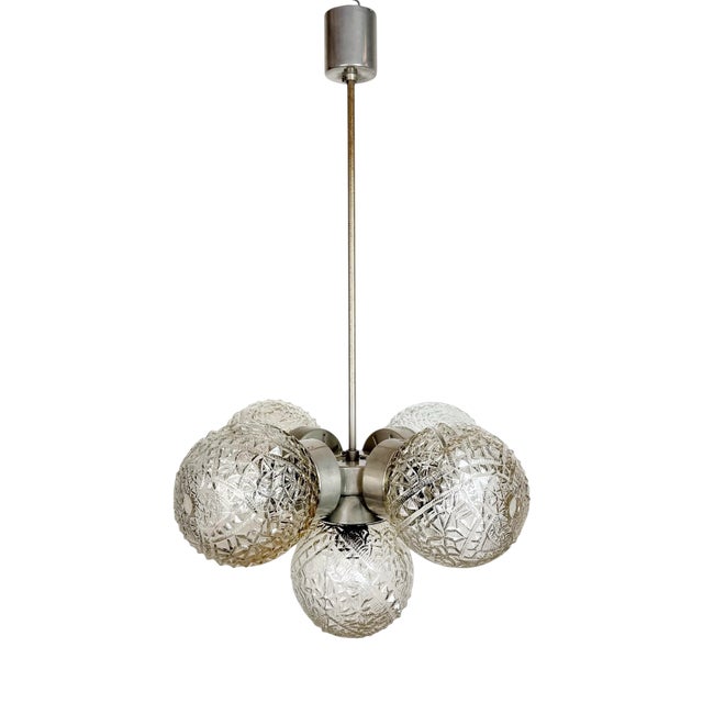 Vintage Cut Glass Chandelier from Kamenický Šenov, 1960s For Sale